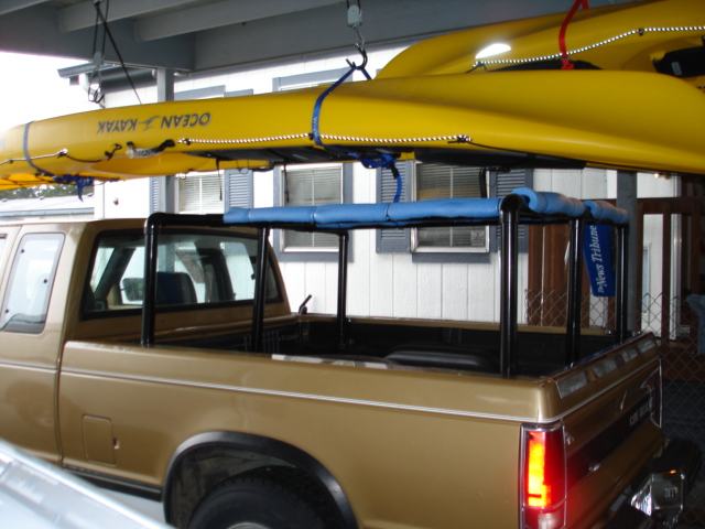homemade kayak truck rack